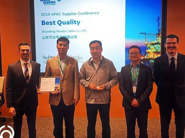 万达油矿电缆公司获美国BHGE公司2018年度&ldquo;最佳质量奖&rdquo;