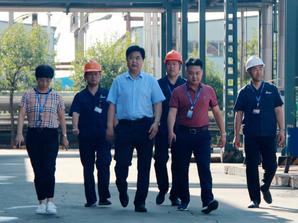 万达集团党委书记、董事局主席尚吉永到万达驻胜坨工业园区视察指导工作