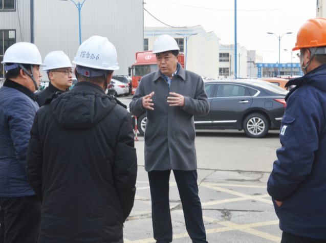 万达集团党委书记、董事局主席尚吉永到万达胜坨工业园及万达垦利开发区工业园生产单位视察指导